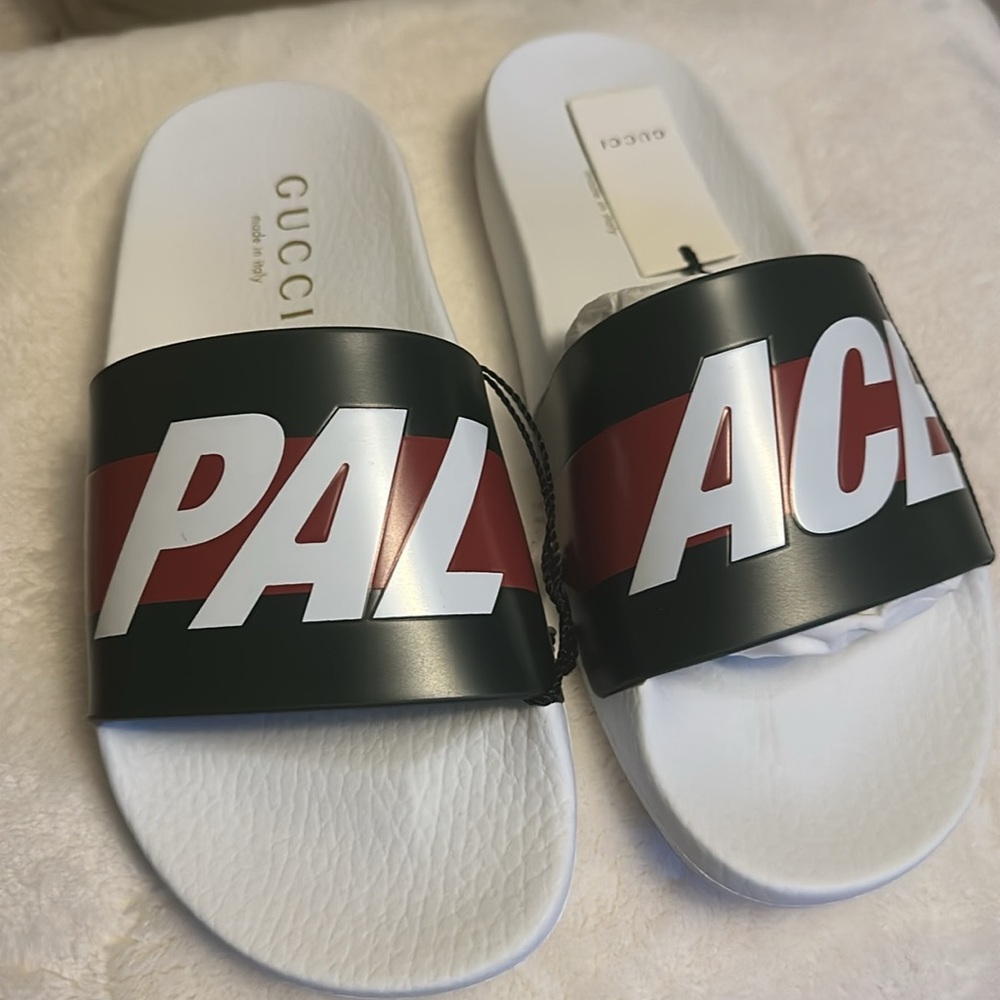 Gucci Black and Red Logo Slides
